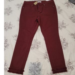 LOFT Double Frayed Modern Skinny Jeans